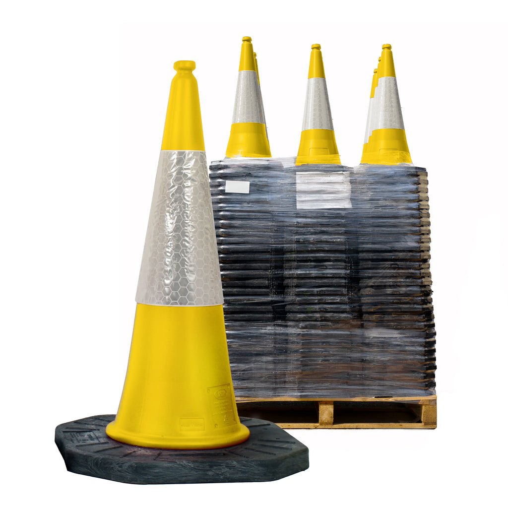 Yellow Dominator Traffic Cones 1000mm JSP Road Cone