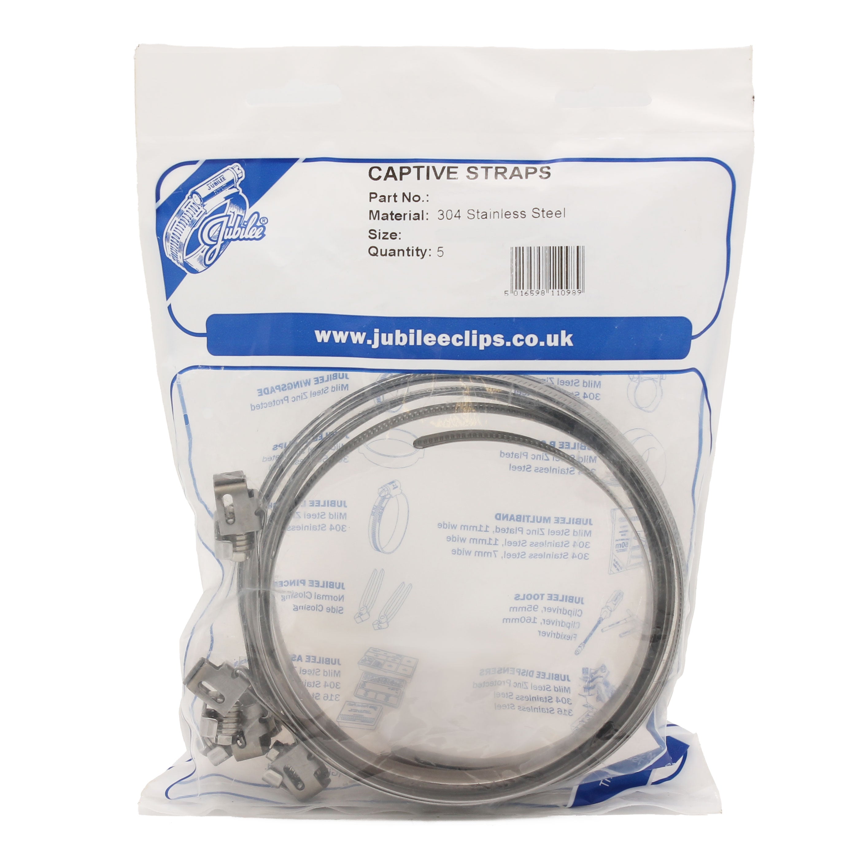 Jubilee Quick Release FlipLock Band Aus Edelstahl - 7 Mm Bandbreite, Für Schilder, Kabel, HLK, 50-225 Mm Klemmdurchmesser