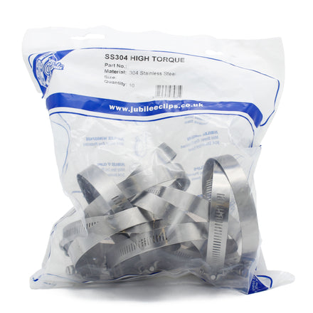 Jubilee High-Torque 304 Stainless Steel Hose Clip (30-50mm / 10 pack)