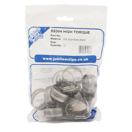 Jubilee High-Torque 304 Stainless Steel Hose Clip (20-35mm / 10 pack)