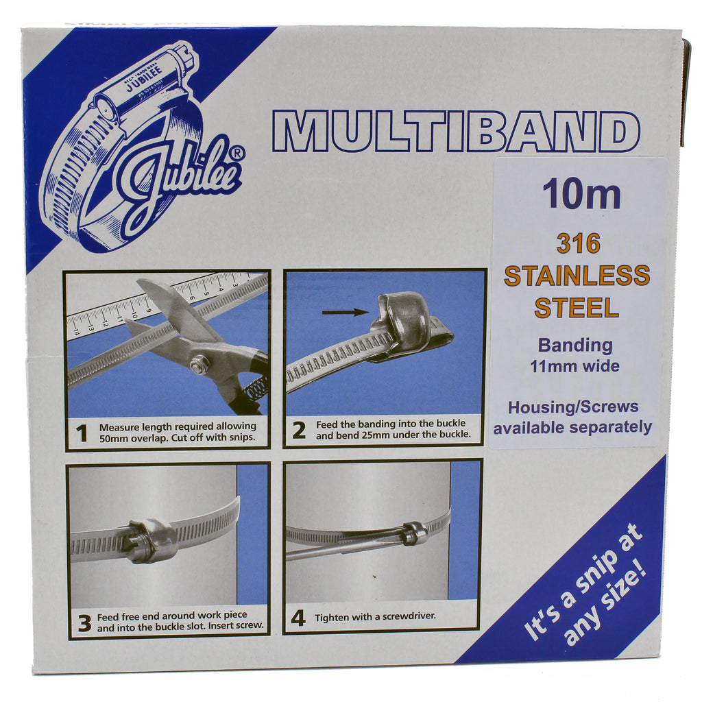 Jubilee Multiband Stainless Steel 11mm Banding Reel (10 Metre / 316 Grade Stainless Steel)