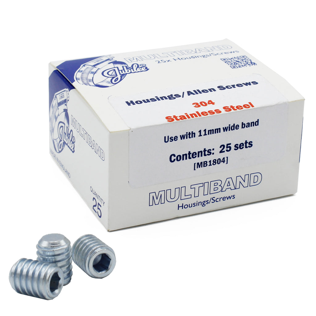 Jubilee Multiband 11mm Stainless Steel Buckles 25pk (304 Grade Stainless Steel / Allen Screw)