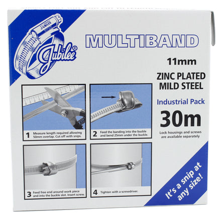 Jubilee Multiband Mild Steel Zinc Plated  11mm Banding Reel (30 Metre)