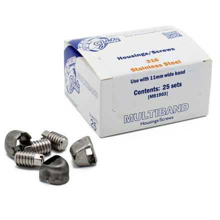 Jubilee Multiband 11mm Stainless Steel Buckles 25pk (316 Grade Stainless Steel / Hexagonal Slotted Screw)