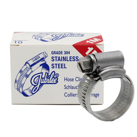 Jubilee Original Range 304 Stainless Steel Hose Clip (9.5-12mm / 10 pack)