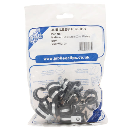 Jubilee P Clip Mild Steel Inc. EPDM Rubber Sleeve (5mm / 20 Pack)