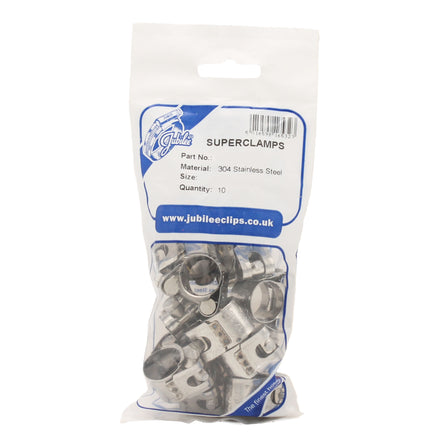 Jubilee Superclamp 304 Stainless Steel Hose Clamp (17-19mm / 10 pack)