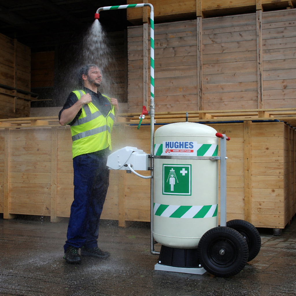 Emergency Mobile Self Contained Safety Shower c/w Eye Wash Bowl - 114 Litre