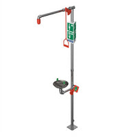 Emergency Unheated Safety Shower c/w Stainless Steel Eyewash Bowl - 76 L/min