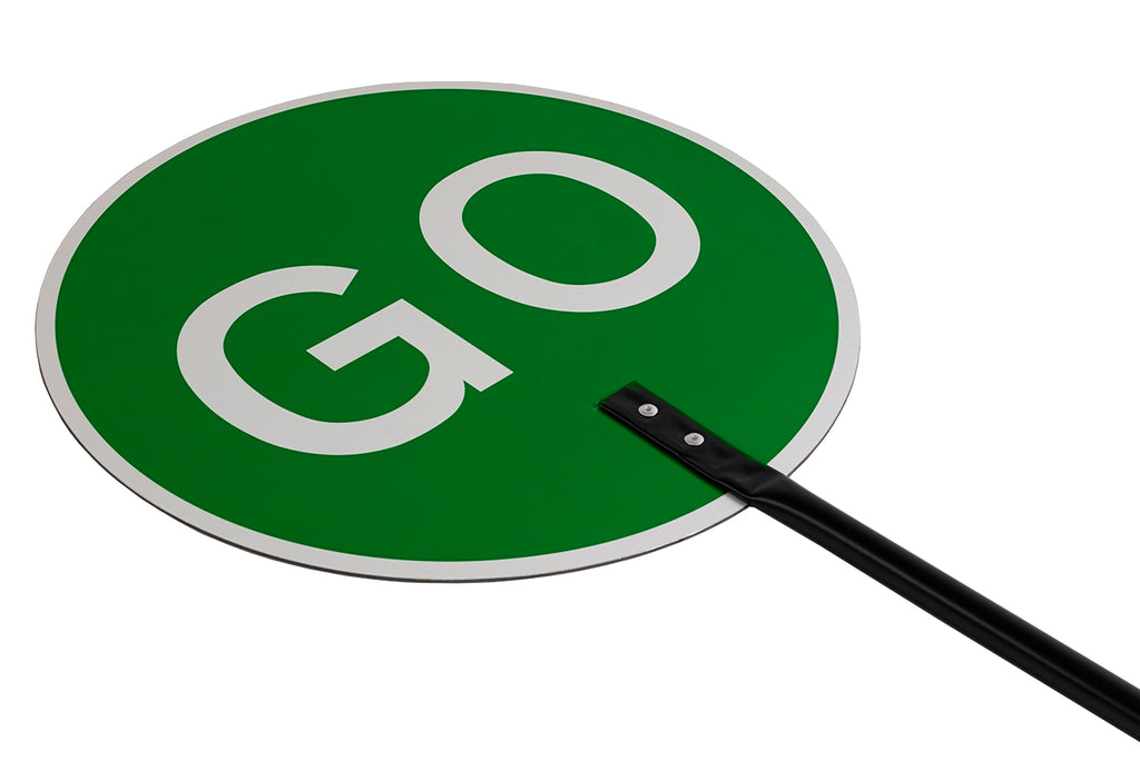 Aluminium Stop & Go Lollipop 'Stop Go' - Road Works Sign - RA1