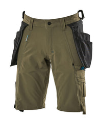 Mascot Advanced 17149-311 Ultimate Stretch Work Shorts With Holster Pockets Moss Green