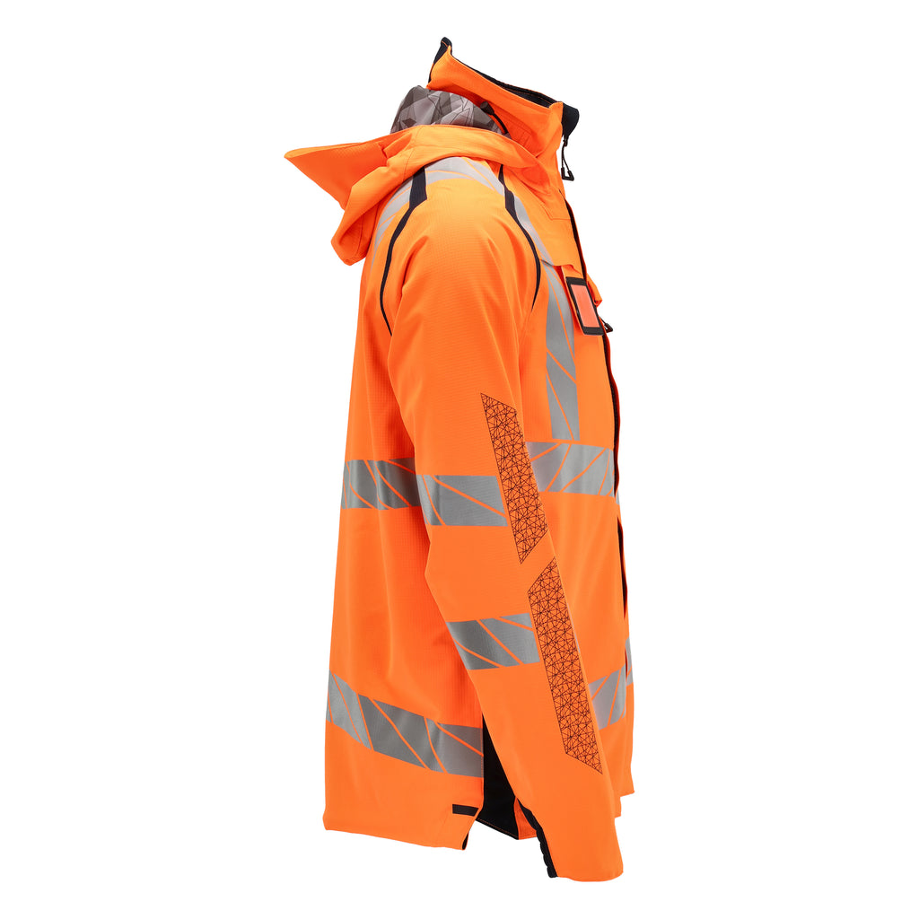 Mascot 19001 449 14010 Outer Shell Jacket Hi Vis Orange Dark Navy Right
