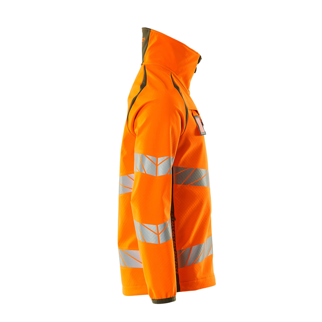 Mascot 19002 143 1433 Softshell Jacket Hi Vis Orange Moss Green Right