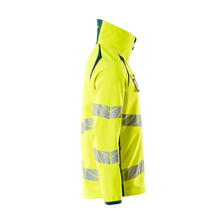 Mascot 19002 143 1744 Softshell Jacket Hi Vis Yellow Dark Petroleum Right