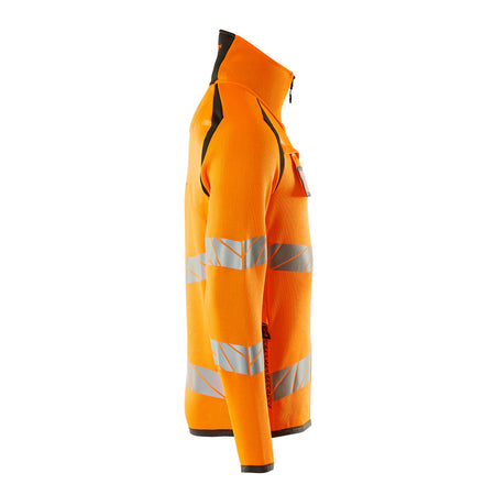Mascot 19005 351 1418 Knitted Jumper With Half Zip Hi Vis Orange Dark Anthracite Right