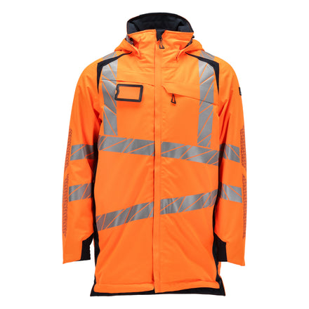 Mascot 19030 449 14010 Parka Jacket Hi Vis Orange Dark Navy Front