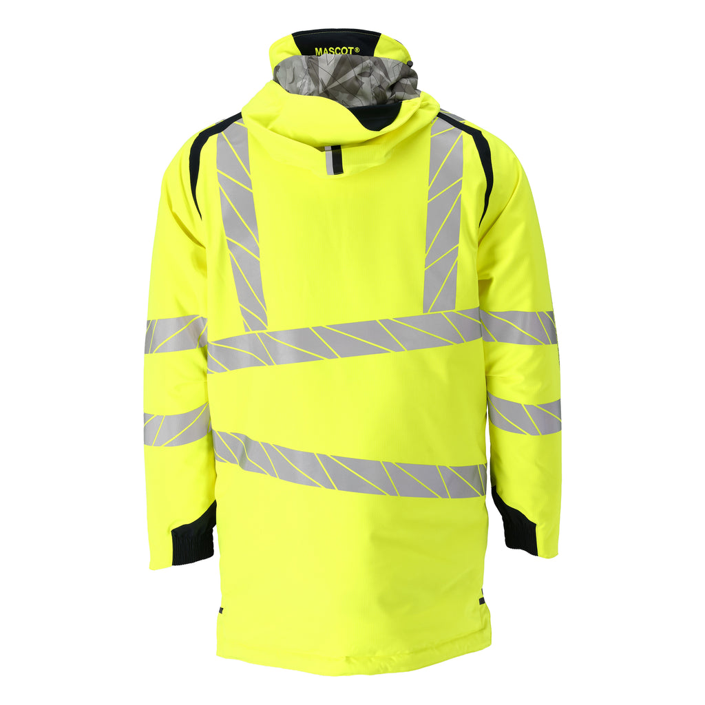 Mascot 19030 449 17010 Parka Jacket Hi Vis Yellow Dark Navy Back