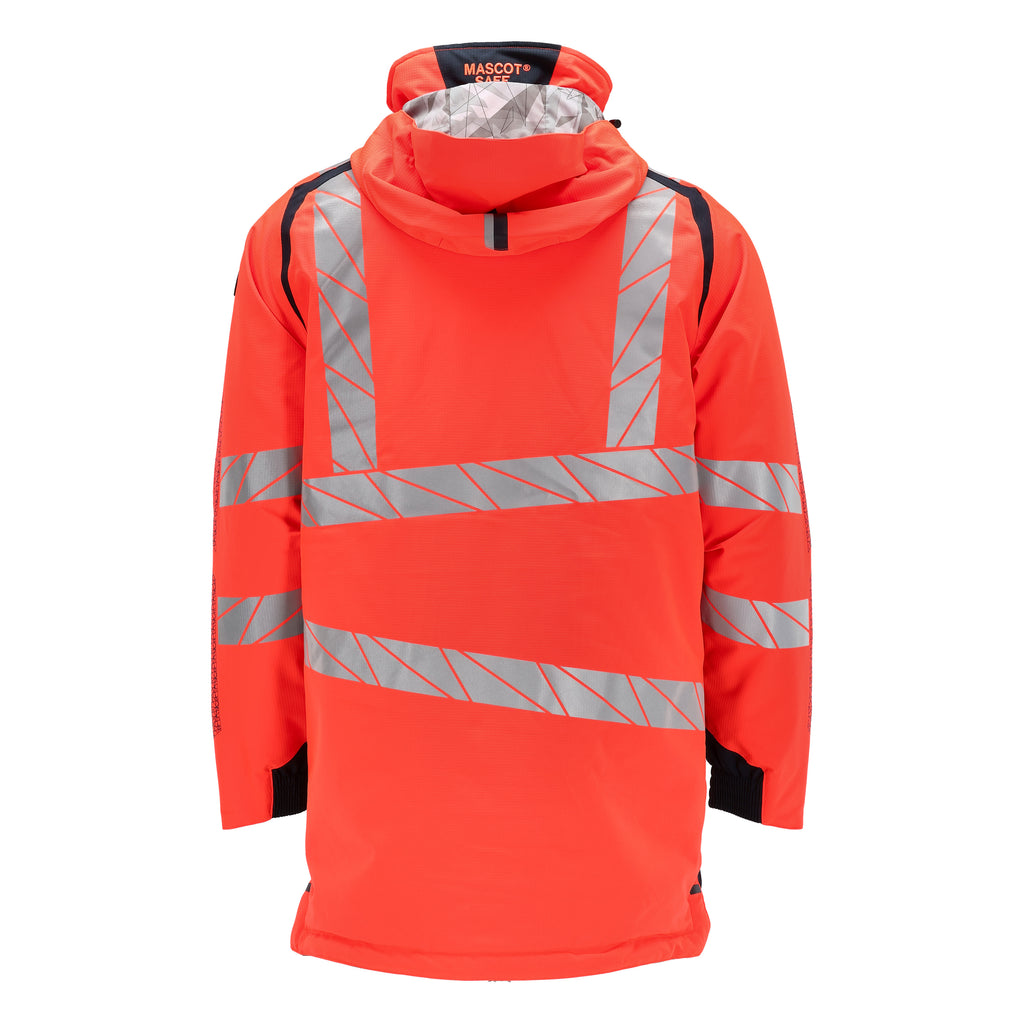 Mascot 19030 449 22210 Parka Jacket Hi Vis Red Dark Navy Back