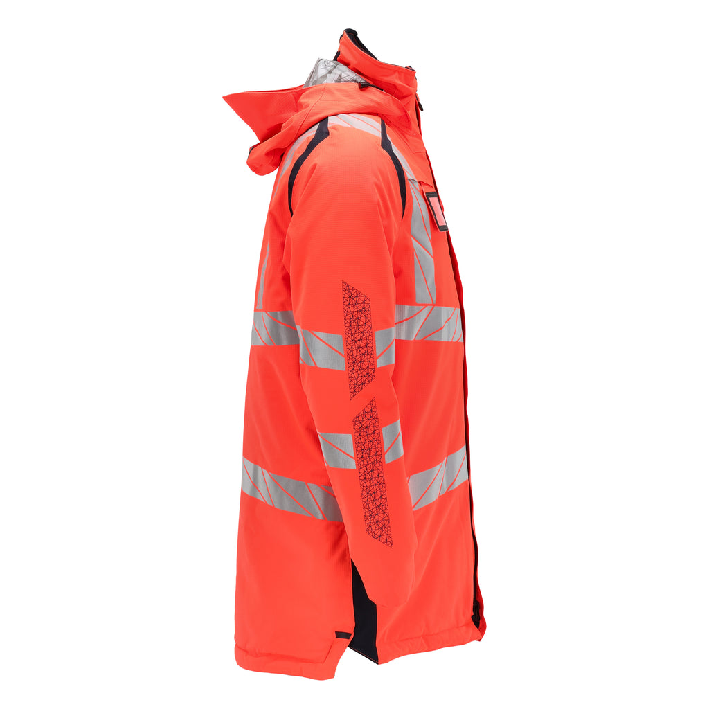 Mascot 19030 449 22210 Parka Jacket Hi Vis Red Dark Navy Right