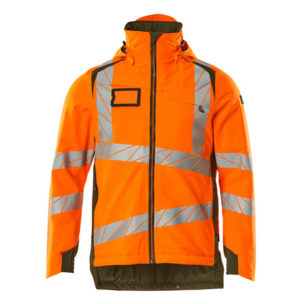 Mascot 19035 449 1433 Winter Jacket Hi Vis Orange Moss Green Front