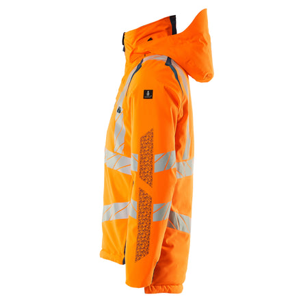 Mascot 19035 449 1444 Winter Jacket Hi Vis Orange Dark Petroleum Left