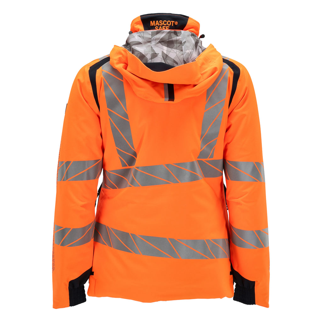 Mascot 19045 449 14010 Winter Jacket Hi Vis Orange Dark Navy Back