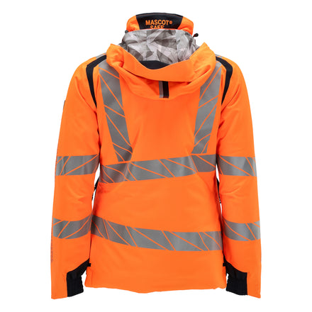 Mascot 19045 449 14010 Winter Jacket Hi Vis Orange Dark Navy Back