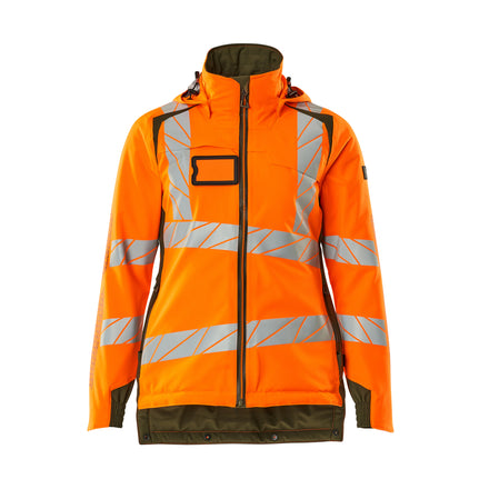 Mascot 19045 449 1433 Winter Jacket Hi Vis Orange Moss Green Front