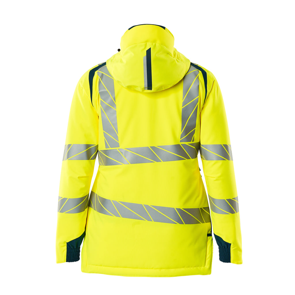 Mascot 19045 449 1744 Winter Jacket Hi Vis Yellow Dark Petroleum Back