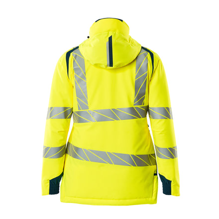 Mascot 19045 449 1744 Winter Jacket Hi Vis Yellow Dark Petroleum Back
