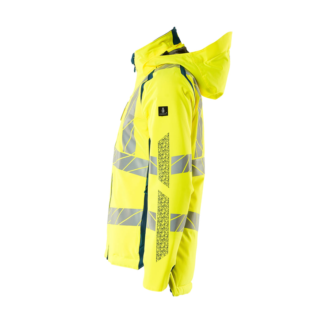 Mascot 19045 449 1744 Winter Jacket Hi Vis Yellow Dark Petroleum Left