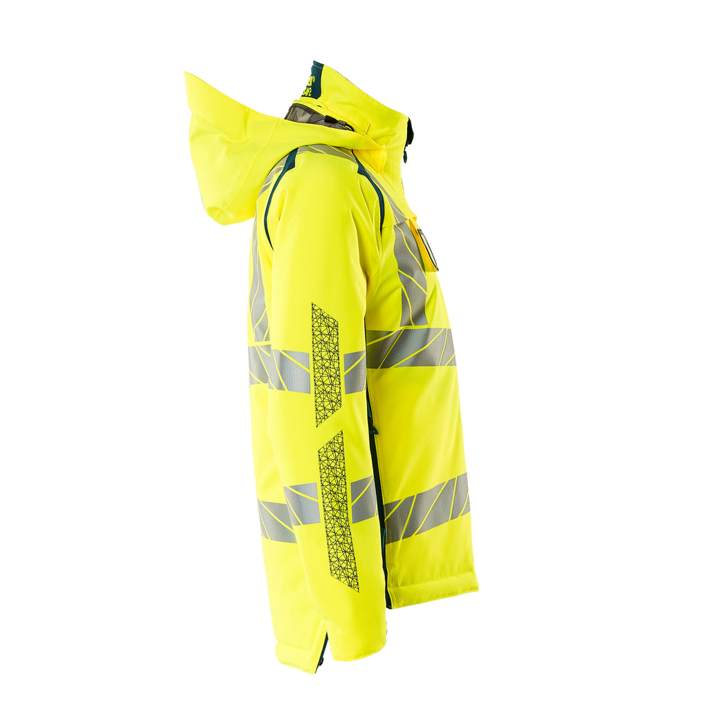 Mascot 19045 449 1744 Winter Jacket Hi Vis Yellow Dark Petroleum Right
