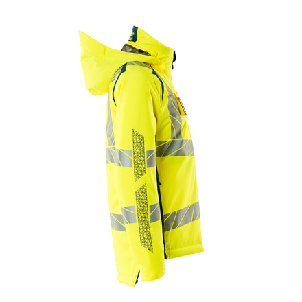 Mascot 19045 449 1744 Winter Jacket Hi Vis Yellow Dark Petroleum Right