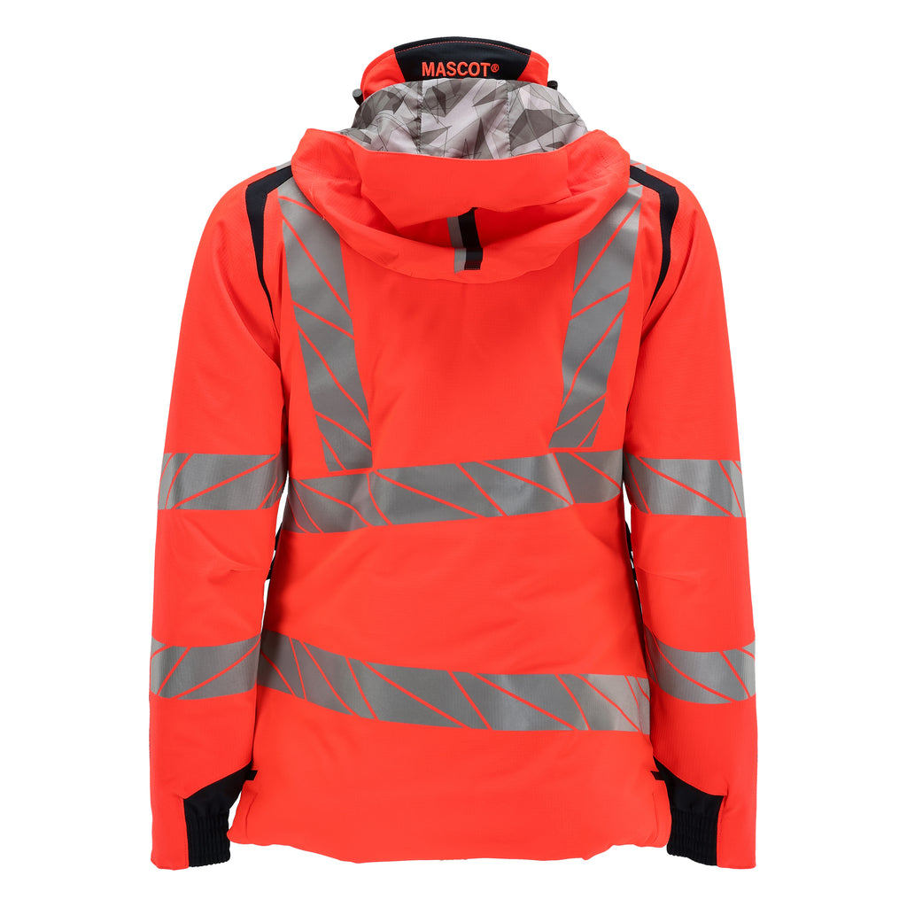 Mascot 19045 449 22210 Winter Jacket Hi Vis Red Dark Navy Back