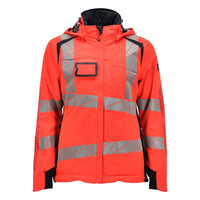 Mascot 19045 449 22210 Winter Jacket Hi Vis Red Dark Navy Front
