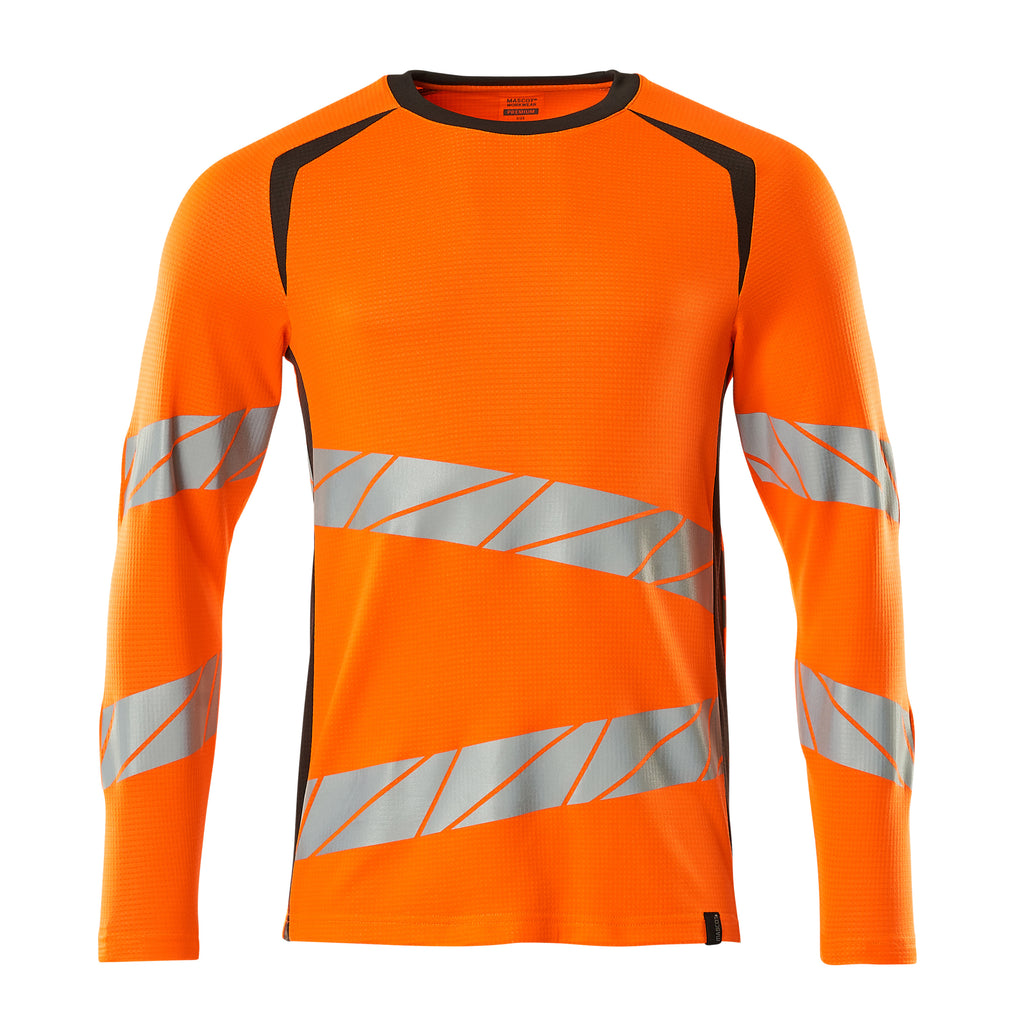 Mascot 19081 771 1418 T Shirt Long Sleeved Hi Vis Orange Dark Anthracite Front