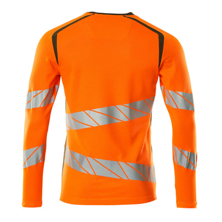 Mascot 19081 771 1433 T Shirt Long Sleeved Hi Vis Orange Moss Green Back
