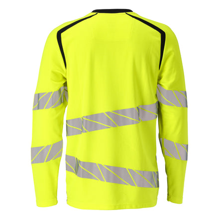 Mascot 19081 771 17010 T Shirt Long Sleeved Hi Vis Yellow Dark Navy Back