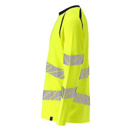 Mascot 19081 771 17010 T Shirt Long Sleeved Hi Vis Yellow Dark Navy Left
