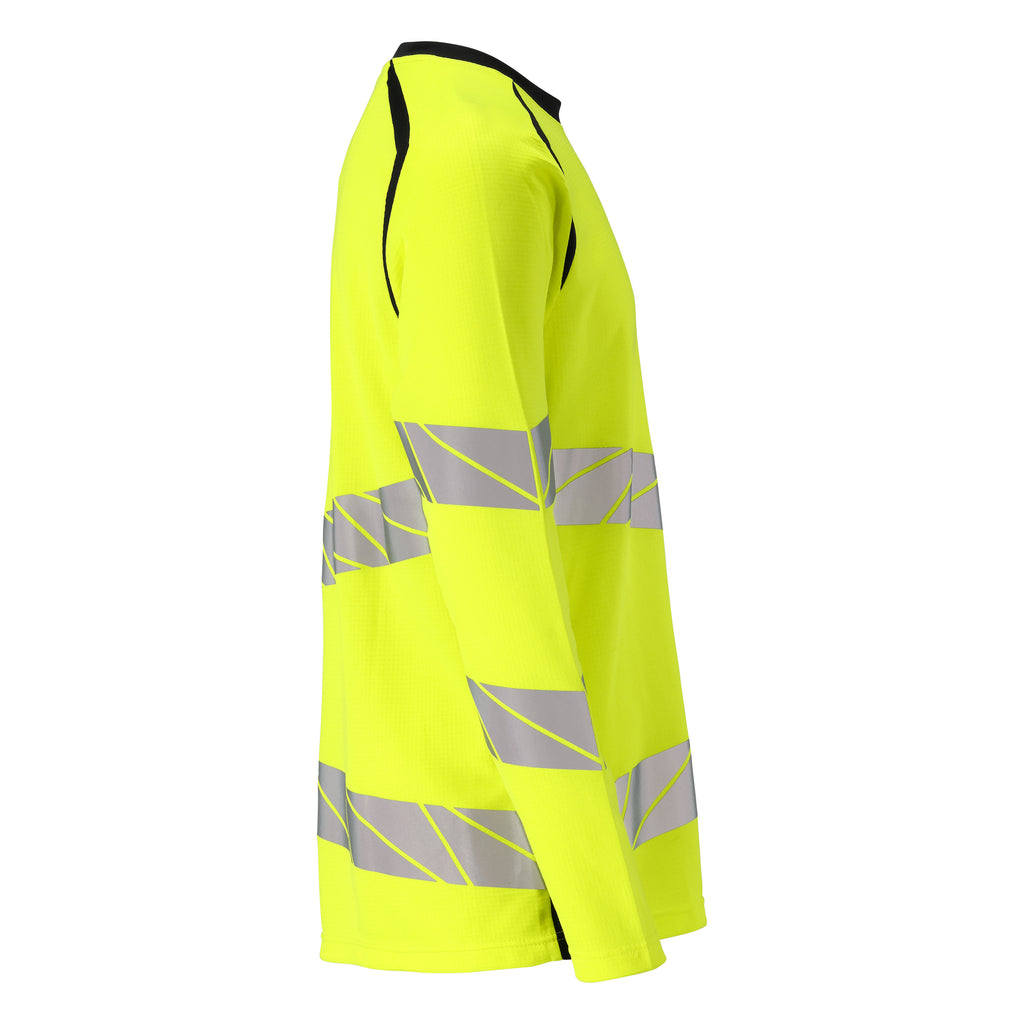 Mascot 19081 771 17010 T Shirt Long Sleeved Hi Vis Yellow Dark Navy Right