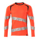 Mascot 19081 771 22210 T Shirt Long Sleeved Hi Vis Red Dark Navy Front