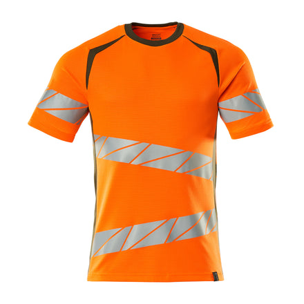 Mascot 19082 771 1433 T Shirt Hi Vis Orange Moss Green Front