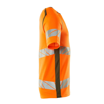 Mascot 19082 771 1433 T Shirt Hi Vis Orange Moss Green Right