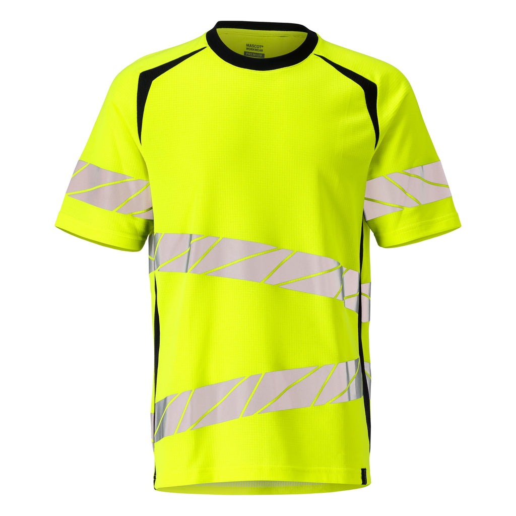 Mascot 19082 771 17010 T Shirt Hi Vis Yellow Dark Navy Front