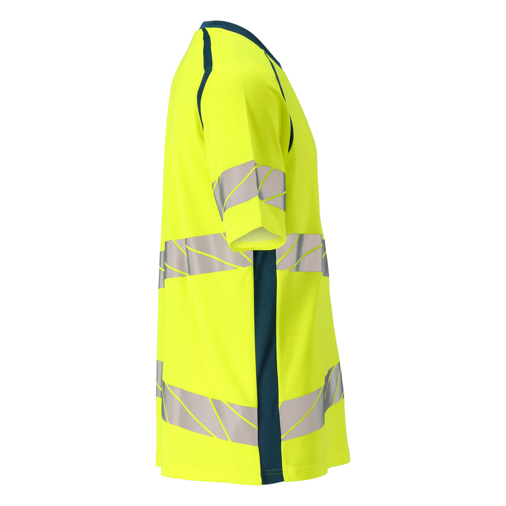 Mascot 19082 771 1744 T Shirt Hi Vis Yellow Dark Petroleum Right
