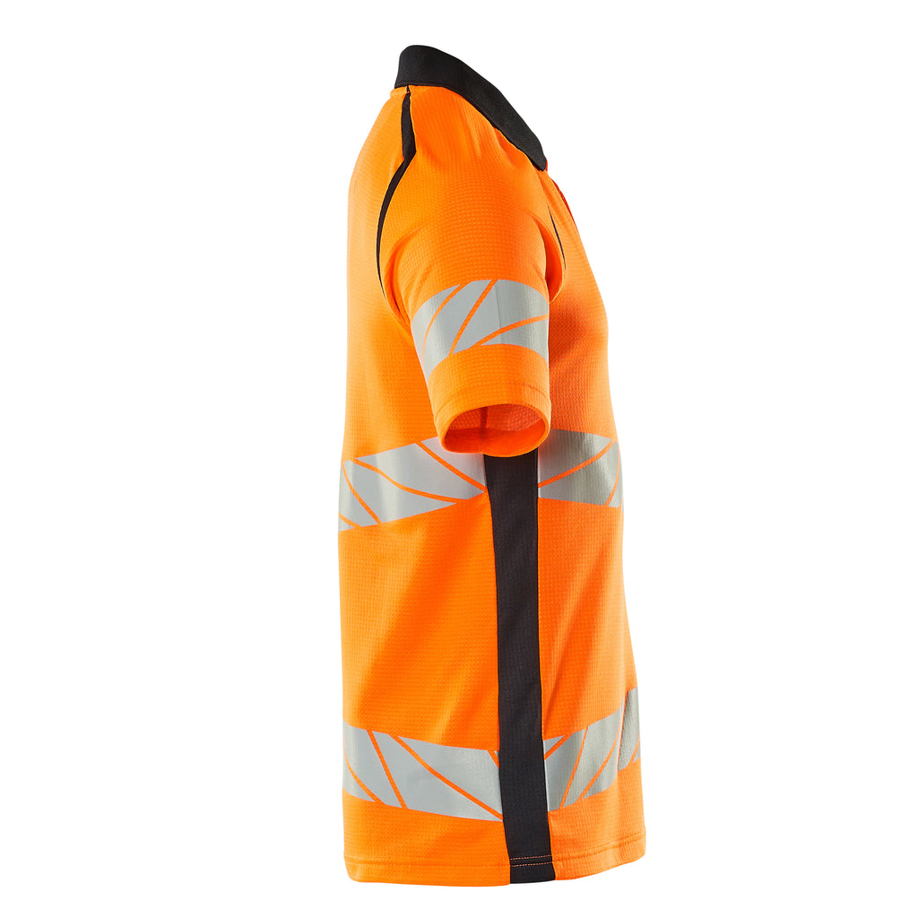 Mascot 19083 771 14010 Polo Shirt Hi Vis Orange Dark Navy Right