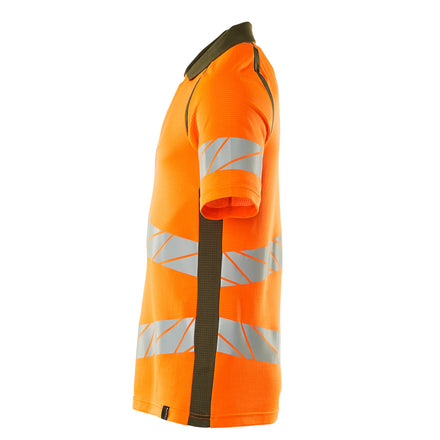 Mascot 19083 771 1433 Polo Shirt Hi Vis Orange Moss Green Left