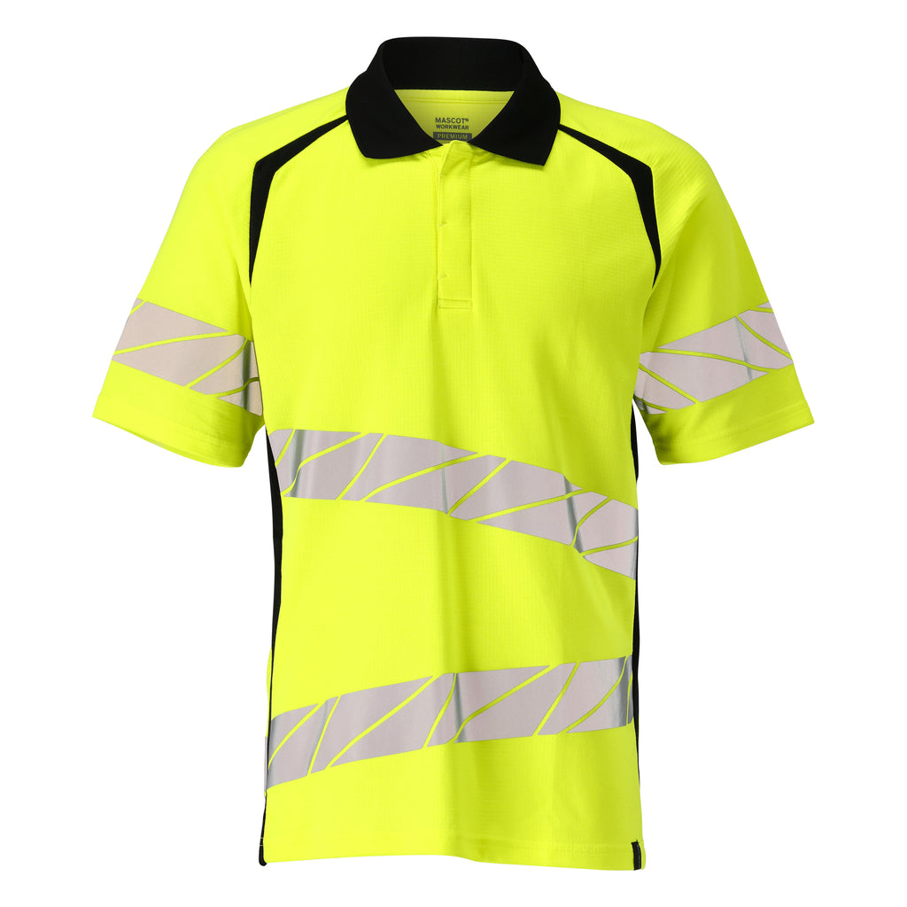 Mascot 19083 771 1709 Polo Shirt Hi Vis Yellow Black Front