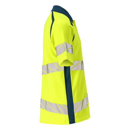 Mascot 19083 771 1744 Polo Shirt Hi Vis Yellow Dark Petroleum Right