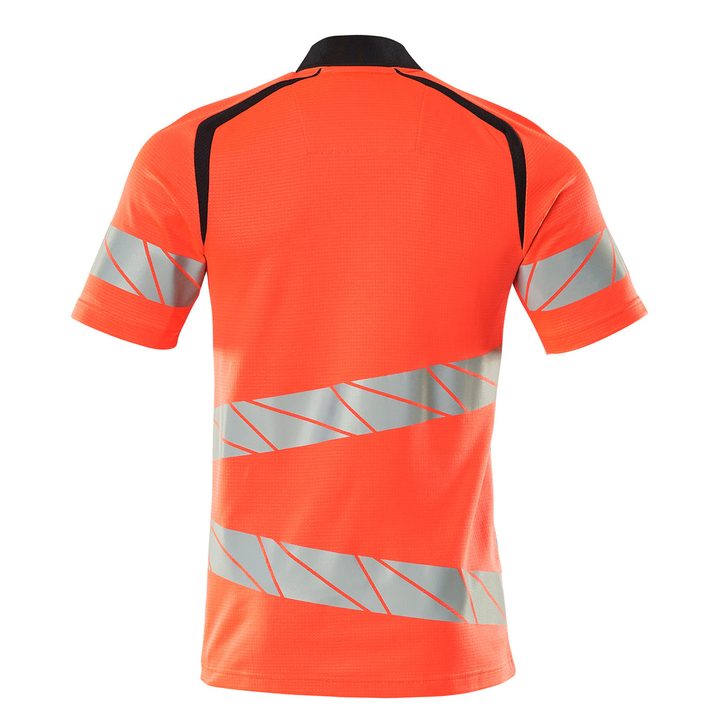 Mascot 19083 771 22210 Polo Shirt Hi Vis Red Dark Navy Back